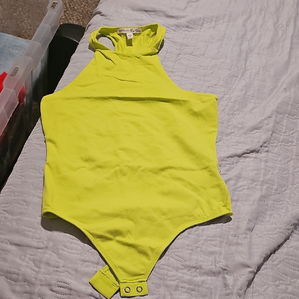 Express Neon Yellow Kids Bodysuit